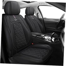 Executive Leatherette Car Seat Cover  Black Full Set Front  Rear Seats 