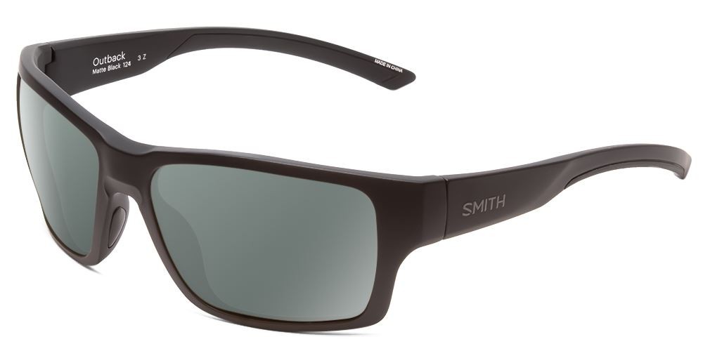 SMITH Outback Matte Black 偏光サングラス Smith Outback Designer Polarized Sunglasses in Matte Black 59 mm