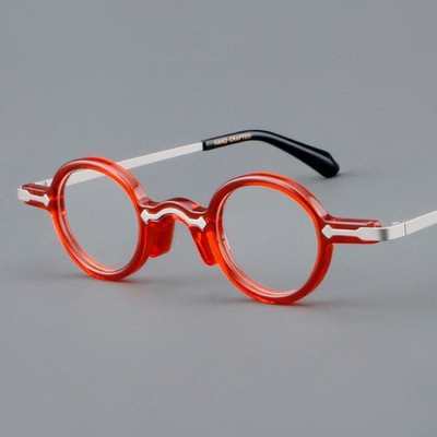 Japanese Retro Acetate Eyeglass frames Titanium Spectacles Round Glasses 37mm