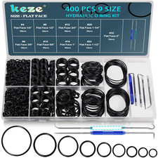400 PCS Hydraulic O Ring Kit Buna N 70A ORFS Flat Face Fittings Seal Set 9 Sizes