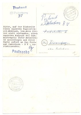 127360 - Postsache - Postkarte - Postamt Padernborn 25.8.1958 nach Dörenhagen