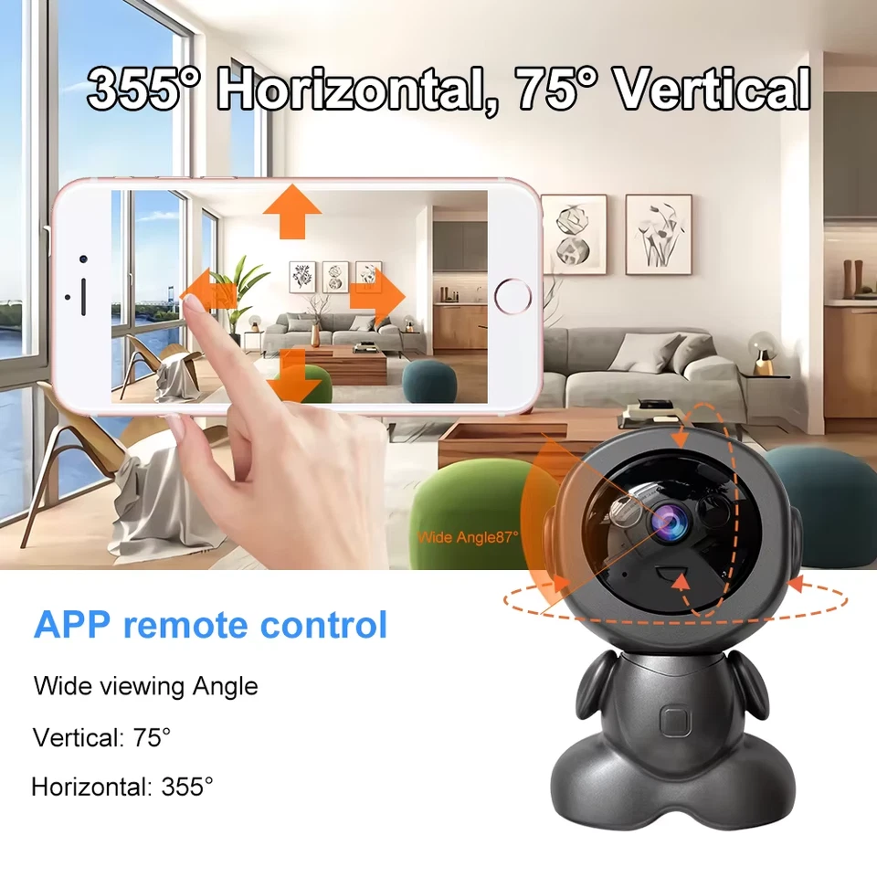 Mini WiFi IP Camera Wireless Indoor Robot Baby Monitor Two Way Audio Motion Dete - Bild 2 von 4