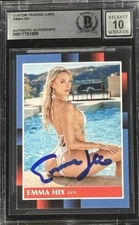 Emma Hix Signed Custom Trading Card Beckett Encapsulated Autograph Grade 10