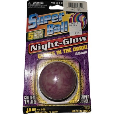 1997 Ja-Ru Super Ball Night-Glow No. 958 Collector 49mm Super Bounce Purple