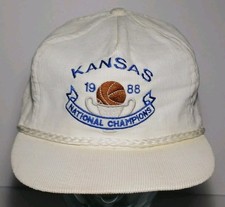 Vintage 1988 Kansas Jayhawks NCAA CHAMPS Corduroy Hat Danny Manning Larry Brown