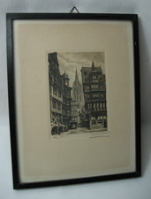 Vecchia Incisione Originale Di Francoforte Sul Meno Di Georg Bernhard Liebig