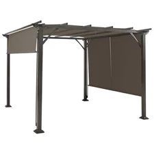 2PCS 16x4 Ft Universal Replacement Canopy for Pergola Structure Sun Awning Brown