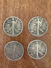 1934, 1943, 1944, 1945 50C Walking Liberty Half Dollar Lot Of 4 Coins
