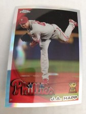 2010 Topps Chrome Refractor #29 JA Happ Philadelphia Phillies Rookie Cup Peru IL