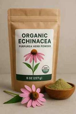 Organic Echinacea Purpurea Herb Powder - 100% Pure, Non-GMO, - Immune Support