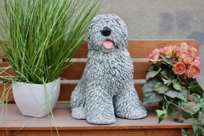 STONE AND STYLE Statua in pietra Bobtail grande resistente al gelo giardino decorazione in pietra statua da giardino resistente alle intemperie