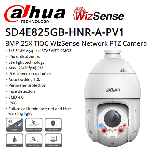 Original Dahua PTZ 25X ZOOM 4MP 8MP Smart IR Starlight TiOC IP PTZ Cameras Lot - Picture 16 of 18
