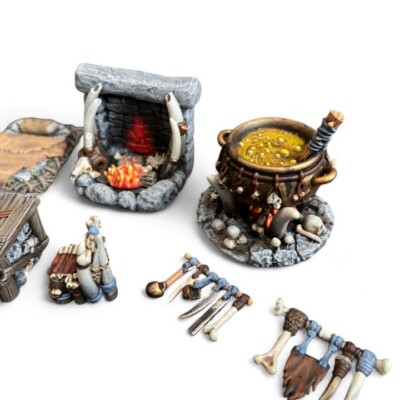 28mm Troll Or Orc Furniture Set Dungeons Dragons DnD D&D  Monster Market Camp