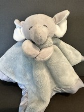 Lovey Plush Carter  s Gray Elephant Security Blanket Satin Trim Stuffed Animal