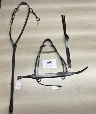 Flat Monocrown Leather Horse Hunt Bridle Sedgwick Leather -Sidesaddle Foxhunting