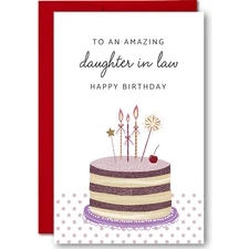 Happy Birthday Daughter in law Greeting Card - 5.3x8 - Made in the USA
