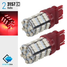 2x 3157 Srck Socket 54-smd Red Brake Tail Parking Turn Signal Led Light Bulbs