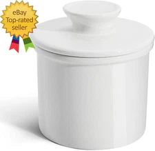 French Butter Dish Butter Crock for Counter with Water Line for Fresh Spreadable