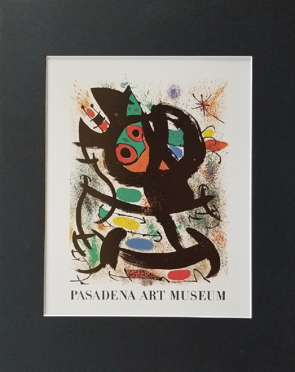 Joan Miro Pasadena Art Museum Exhibition Poster Print Matted