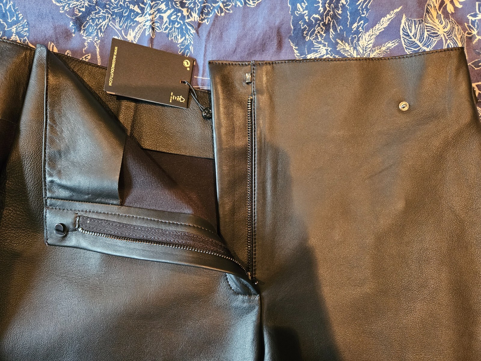 Massimo Dutti Black Nappa Leather Mini Skort / Skirt / Shorts UK12 RRP£169 New image 5
