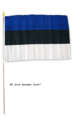 12x18 Wholesale Lot 3 Estonia Country Stick Flag 30'' wood staff