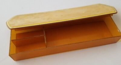 Vintage Celluloid Vanity Box with Lid 7'' x2.25x 0.87''