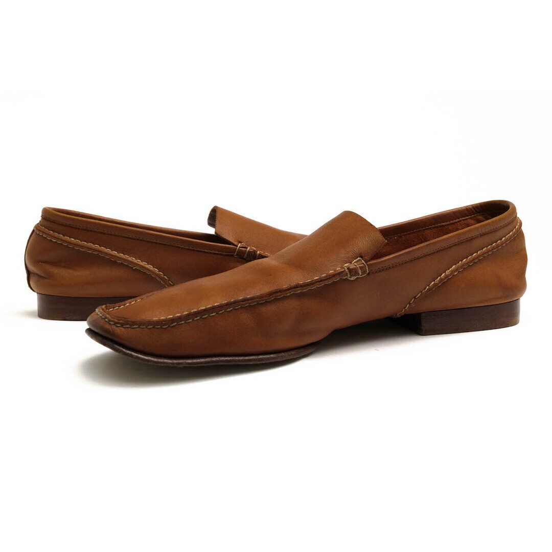 Hermès ブラウンレザー ローファー 38 美品❣️ ce07mb