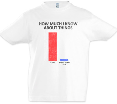 How Much I Know About Things Kinder Jungen T-Shirt Petrol Head Fun Auto Liebe