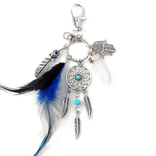 Dream Catcher Feather Keyring Keychain Boho Purse Bag Pendant Car Key Ring Chain - Picture 1 of 7