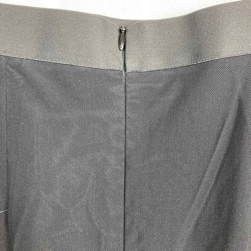 Sandro Paris Skirt Womens Sz 1 S Black Sheer Overlay Hem Stretch Midi Rear Zip - Image 3 of 4