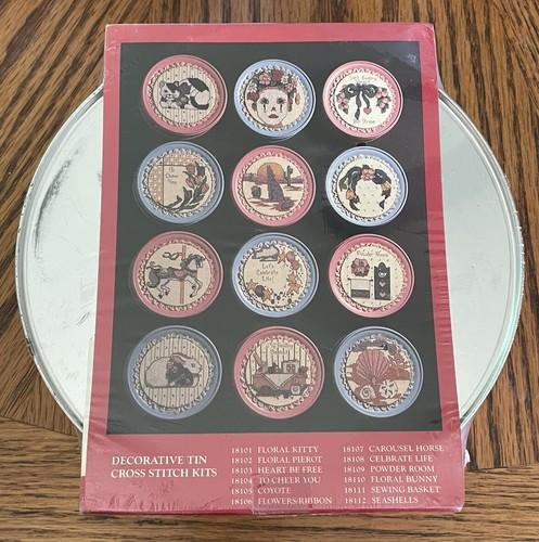 Vintage What's New Inc Christmas Tin Cross Stitch Kit 028107 Noel New Old Stock - Picture 2 of 5