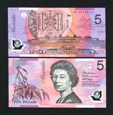 Australia 5 Dollars P-57 2006 x 1 Pcs Queen Elizabeth England POLYMER Money NOTE