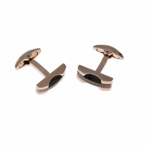 Aston Martin AM-035B Stainless Steel Rose Gold Rectangle Men's Cufflink's - Picture 2 of 11