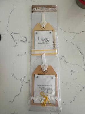 Colorbok Kolette Yellow Pocket Quotes Layered Tag Happiness Enjoyed Scrapbooking