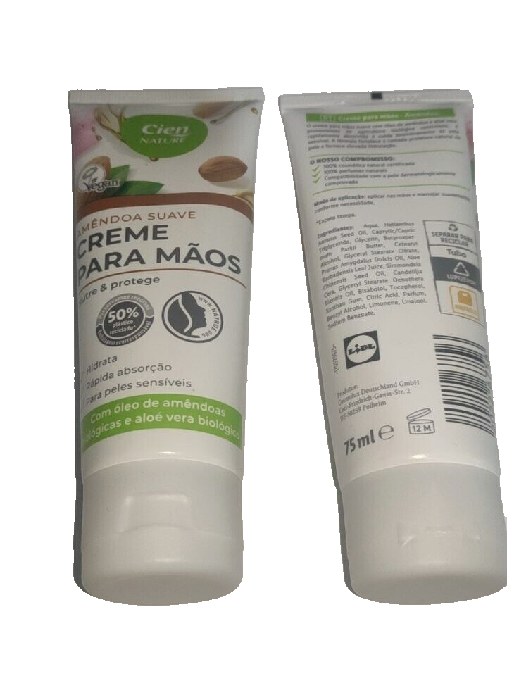 Hand Cream Cien Care With Gentle Almond Oil and Aloe Vera 2 x 100 ml Pack |  eBay