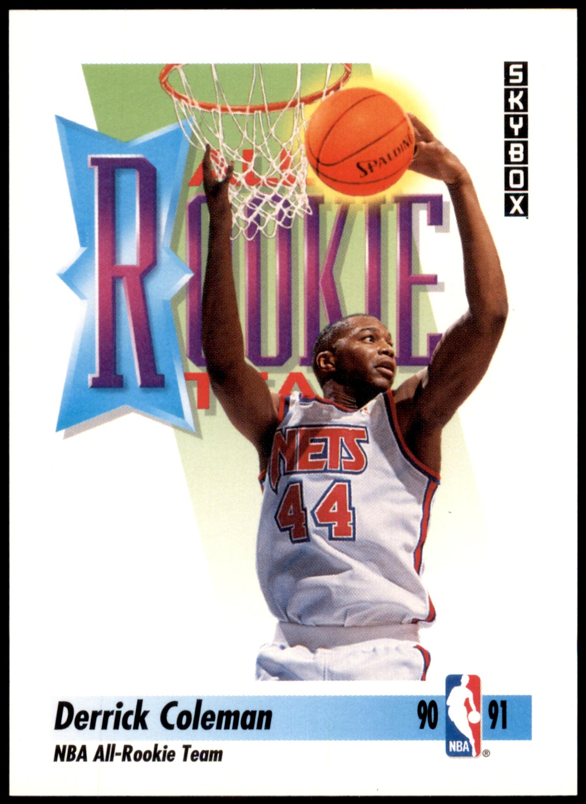 Derrick Coleman #318 Basketball Cards 1991 Skybox trading card — raw and PSA graded price guide