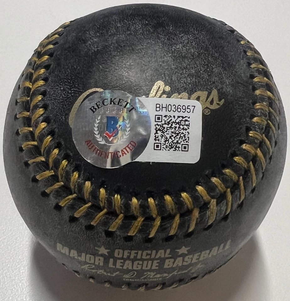 Holograma Beckett BAS de béisbol de cuero negro firmado MVP de los Rojos Joey Votto '10 NL Foto 2 de 2