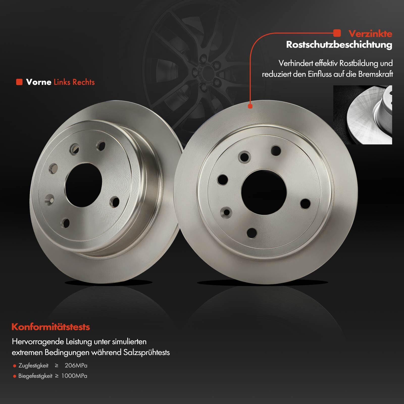 Bremsscheiben Bremsbeläge Ø258 Voll Hinten für Chevrolet Daewoo  