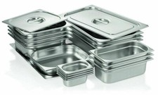 Gastronormbeh&auml;lter Gastronorm Beh&auml;lter GN 1/2 aus CNS mit Stapelrand 20 - 200 mm