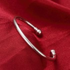 Open Cuff Love Bangle Women's Bracelet 925 Sterling Solid Silver Ball End