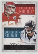 2013 Panini Contenders Round Numbers Black 4/10 Eric Fisher Luke Joeckel #1 0f6