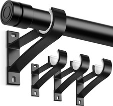 Heavy Duty Curtain Rod Brackets for 1 Inch Rod Black 4 Pack
