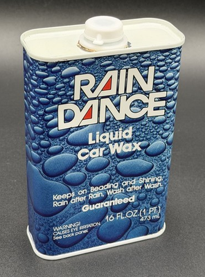 #ad Vintage Original RAIN DANCE Liquid Car Wax 16 Oz Can New Full NOS Borden 80s USA $35.95