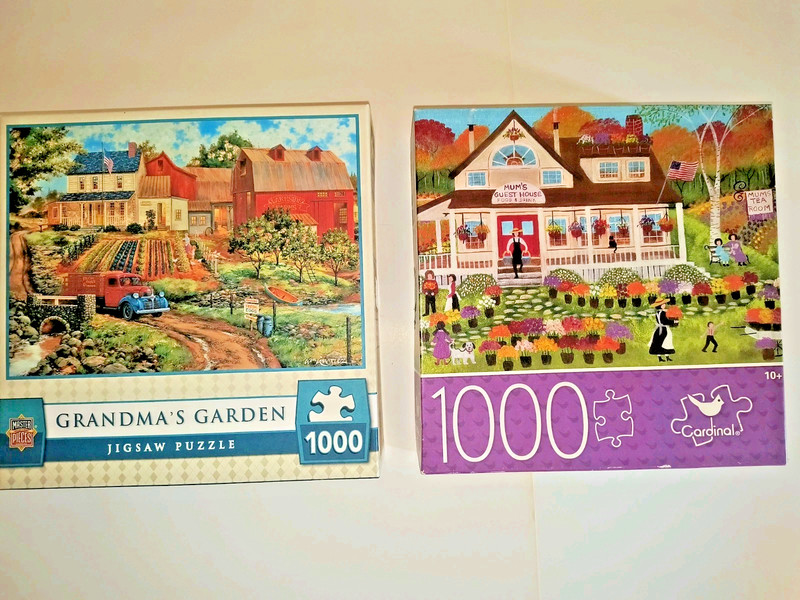 Lot Of 2 Grandmas Garden 1000 Pc Puzzles