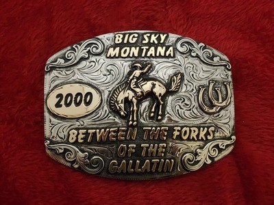Rodeo 2000 X~Treme Bronc Riding~Champion Big Sky Montana Trophy Buckle Rare W33