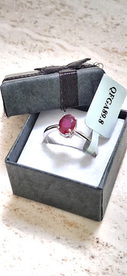 Gemporia - natürlicher madagassischer Rubin Sterlingsilber Solitär Ring - Größe P/Q, 8.