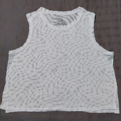 Evolution and Creation Crop Tank Top Womens Large White Sleeveless