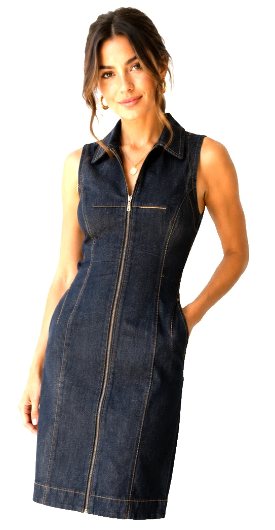 balenciaga denim dress BALENCIAGA Patched Denim Midi Dress