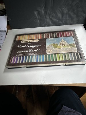 Conté Crayons Pastel 48 Hardly Used Original Vintage Box