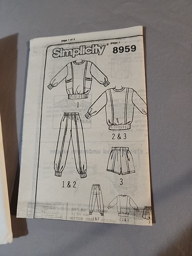 Simplicity 8959 Größe Medium Strickhose, Shorts & Top ungeschnitten 1989 - Bild 3 von 5